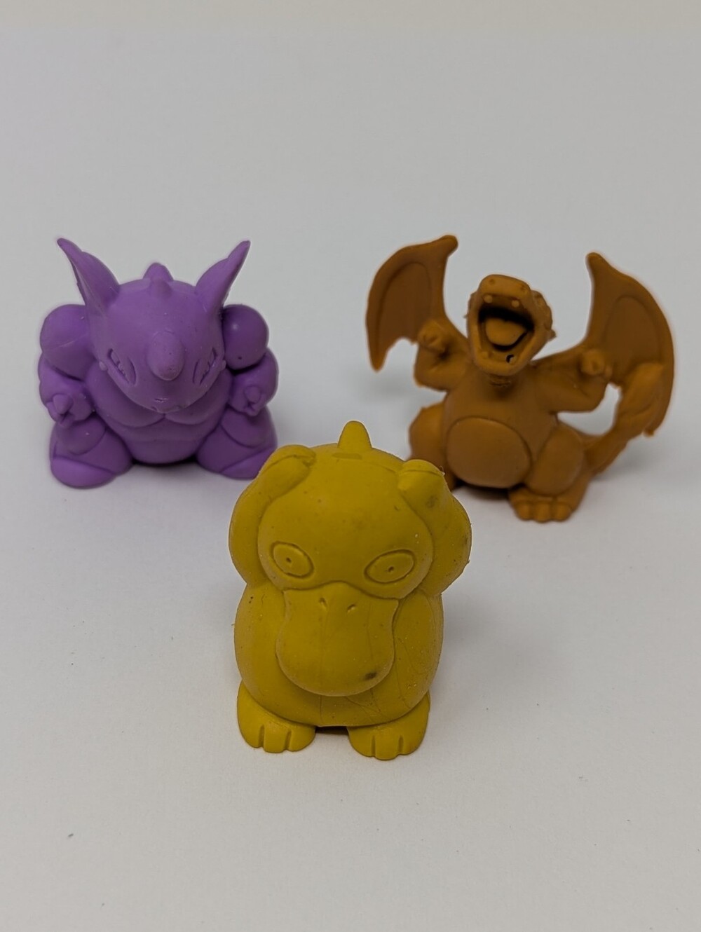 Vintage Pokemon Erasers 3D Gengar Psyduck Charizard 1999